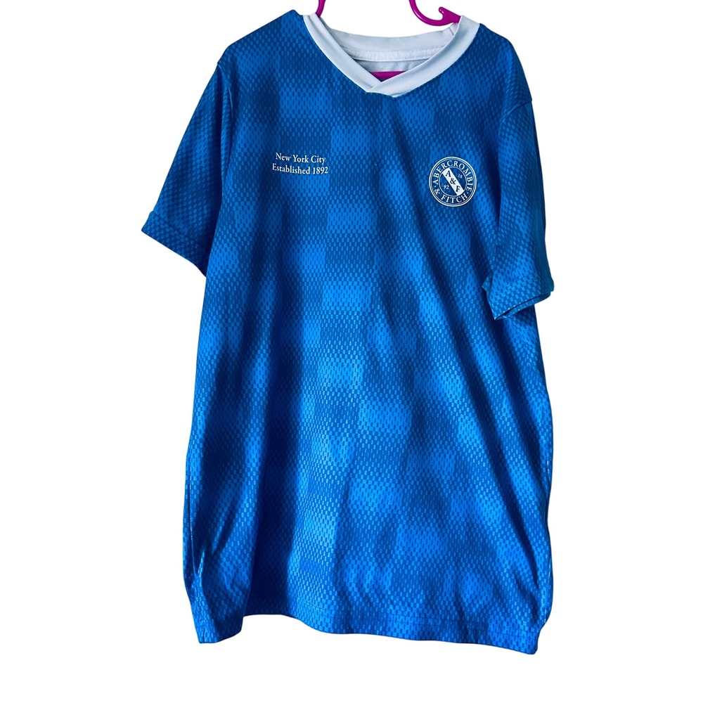 Abercrombie Kids Boys Blue New York City Soccer Jersey -‎ Size 9/10